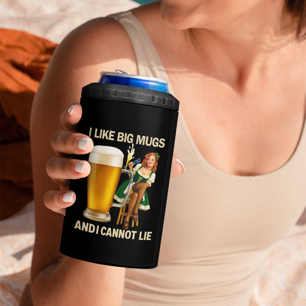 Oktoberfest Beer 4 in 1 Can Cooler Tumbler Funny I Like Big Mugs Pin Up Girl Dirndl - Wonder Print Shop