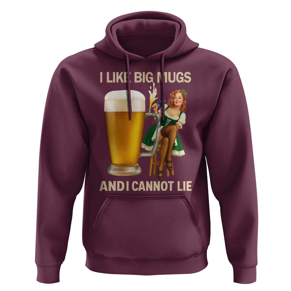 Oktoberfest Beer Hoodie Funny I Like Big Mugs Pin Up Girl Dirndl - Wonder Print Shop