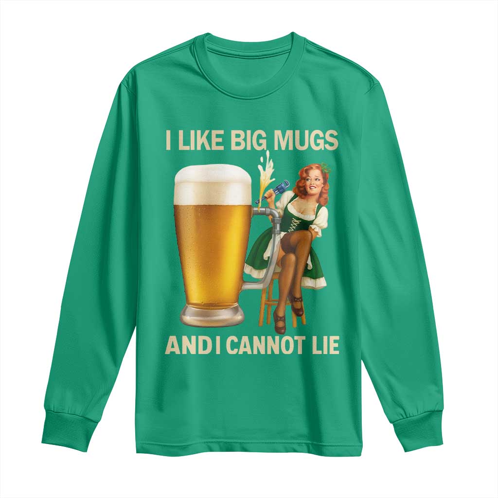 Oktoberfest Beer Long Sleeve Shirt Funny I Like Big Mugs Pin Up Girl Dirndl - Wonder Print Shop