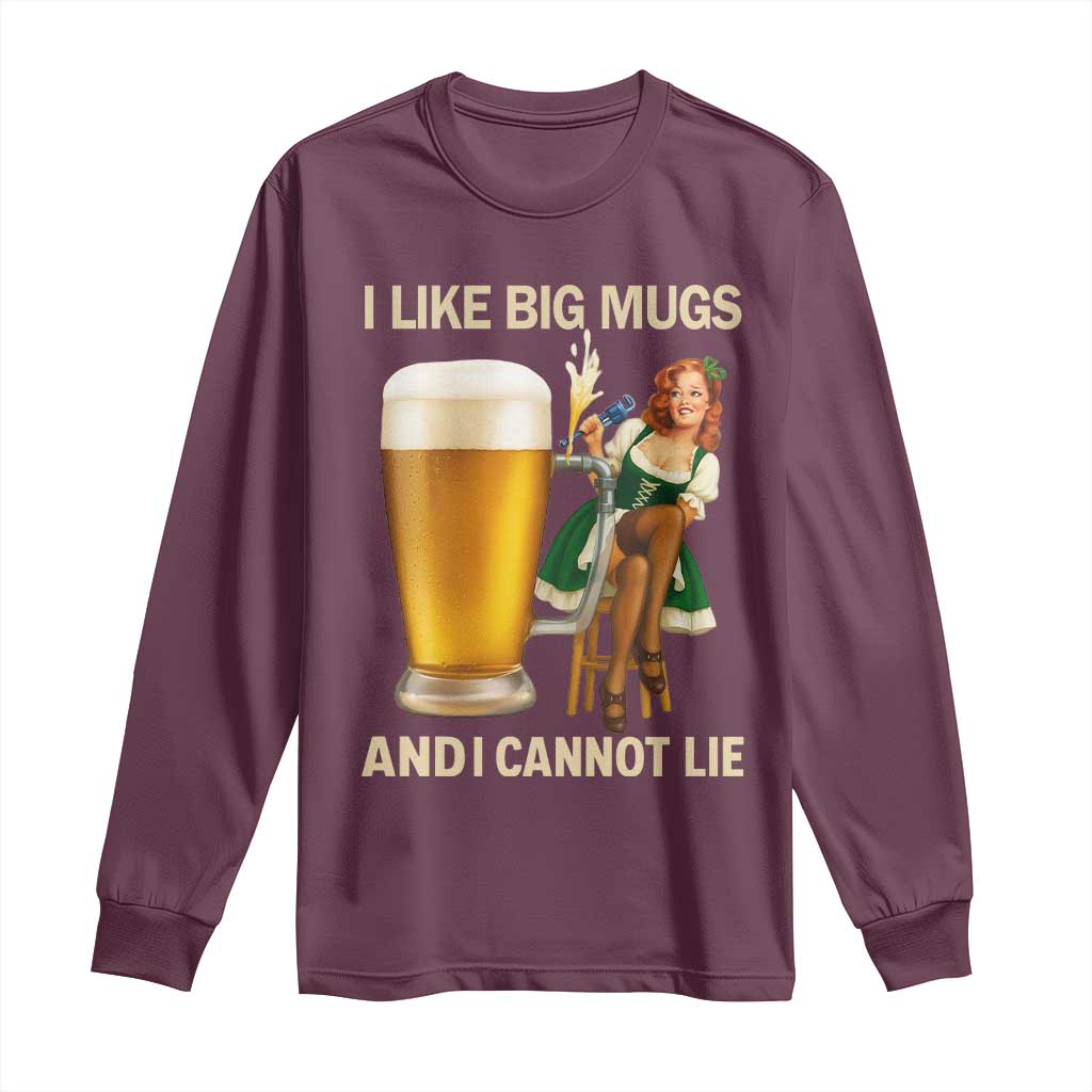 Oktoberfest Beer Long Sleeve Shirt Funny I Like Big Mugs Pin Up Girl Dirndl - Wonder Print Shop