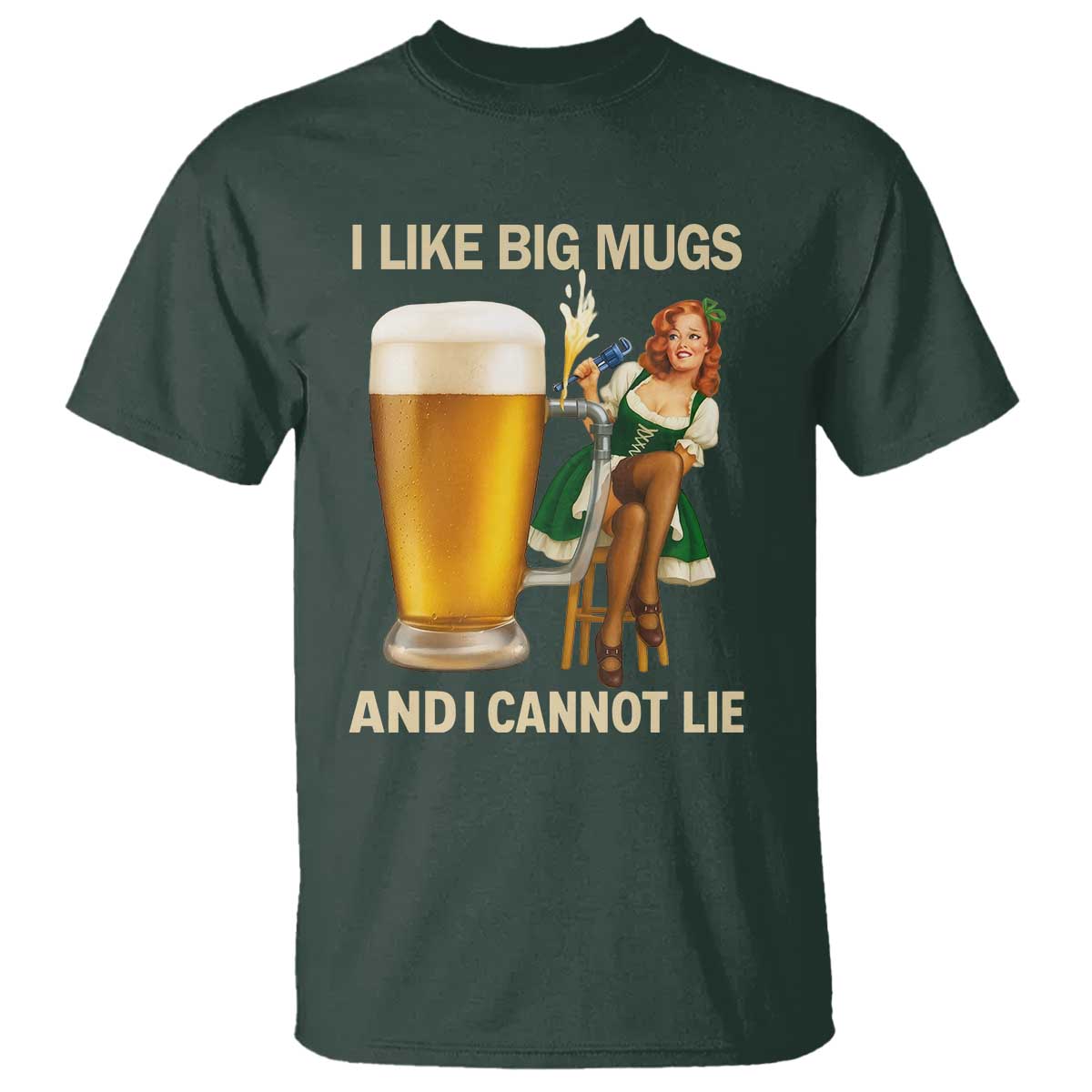Oktoberfest Beer T Shirt Funny I Like Big Mugs Pin Up Girl Dirndl - Wonder Print Shop
