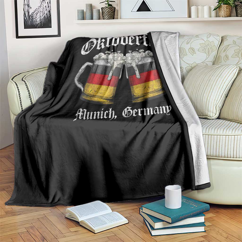 Vintage Oktoberfest Munich Throw Blanket Prost Beer Germany Flag Drinking - Wonder Print Shop
