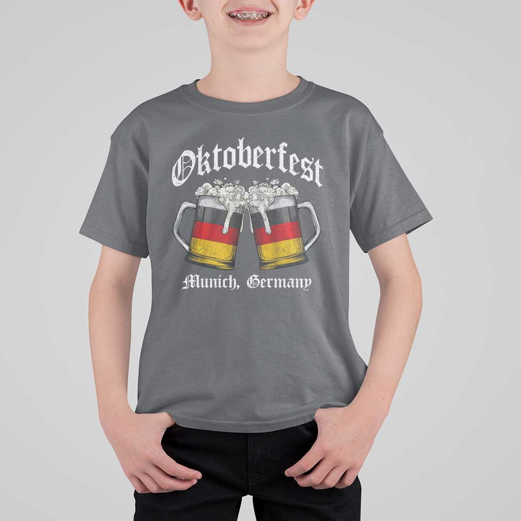 Vintage Oktoberfest Munich T Shirt For Kid Prost Beer Germany Flag Drinking - Wonder Print Shop
