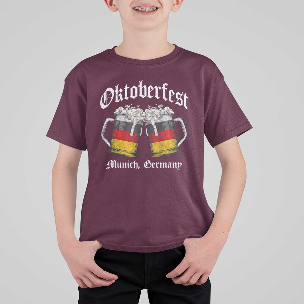 Vintage Oktoberfest Munich T Shirt For Kid Prost Beer Germany Flag Drinking - Wonder Print Shop