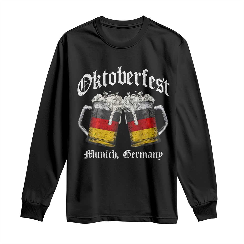 Vintage Oktoberfest Munich Long Sleeve Shirt Prost Beer Germany Flag Drinking - Wonder Print Shop