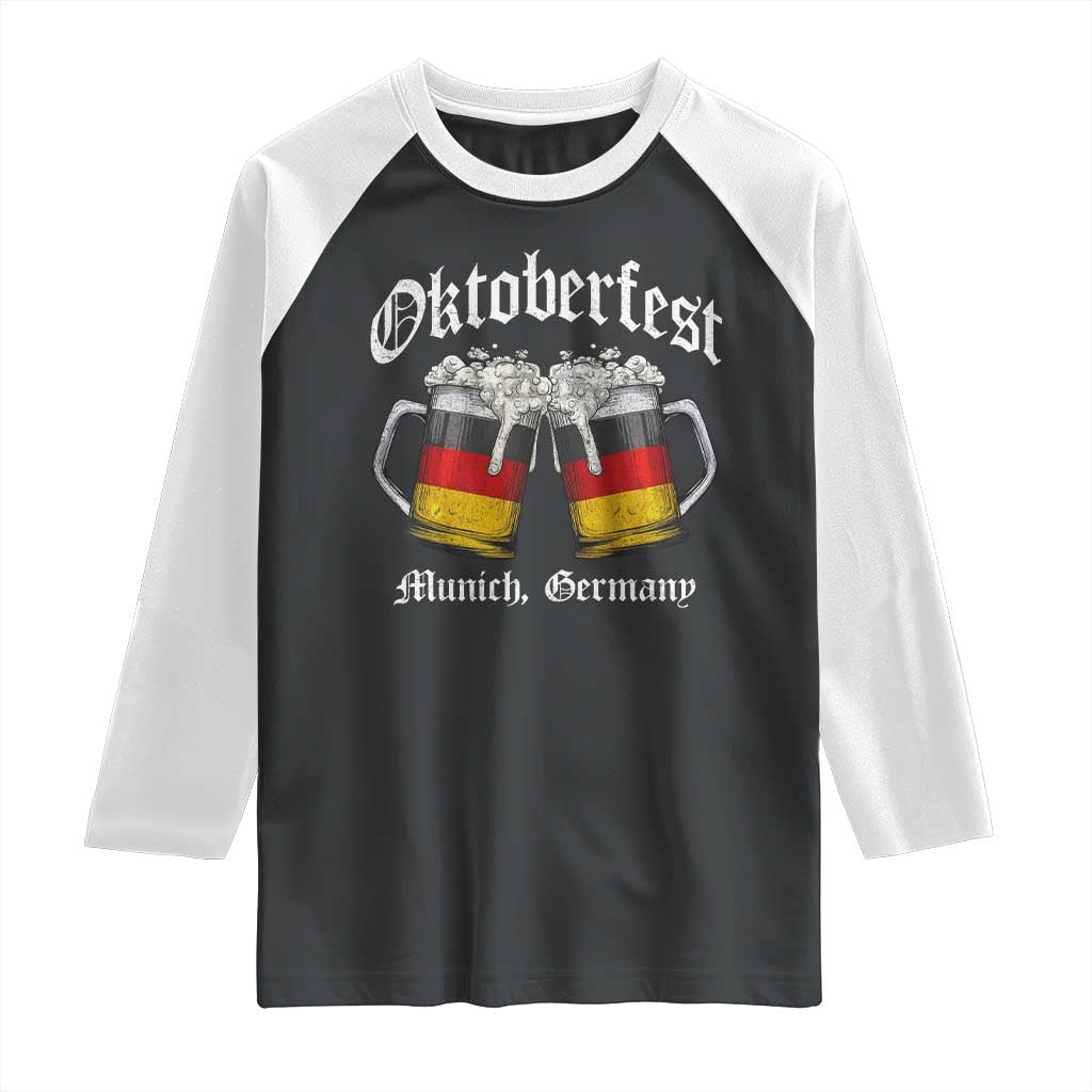Vintage Oktoberfest Munich Raglan Shirt Prost Beer Germany Flag Drinking - Wonder Print Shop