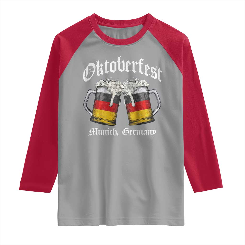 Vintage Oktoberfest Munich Raglan Shirt Prost Beer Germany Flag Drinking - Wonder Print Shop