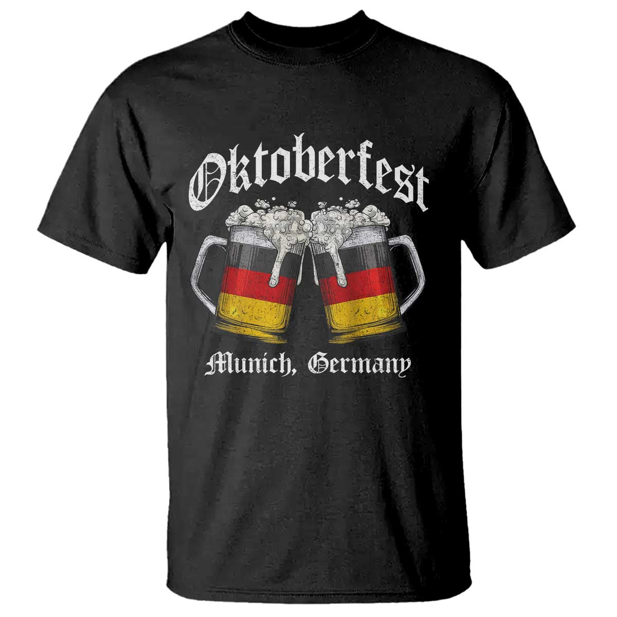 Vintage Oktoberfest Munich T Shirt Prost Beer Germany Flag Drinking - Wonder Print Shop