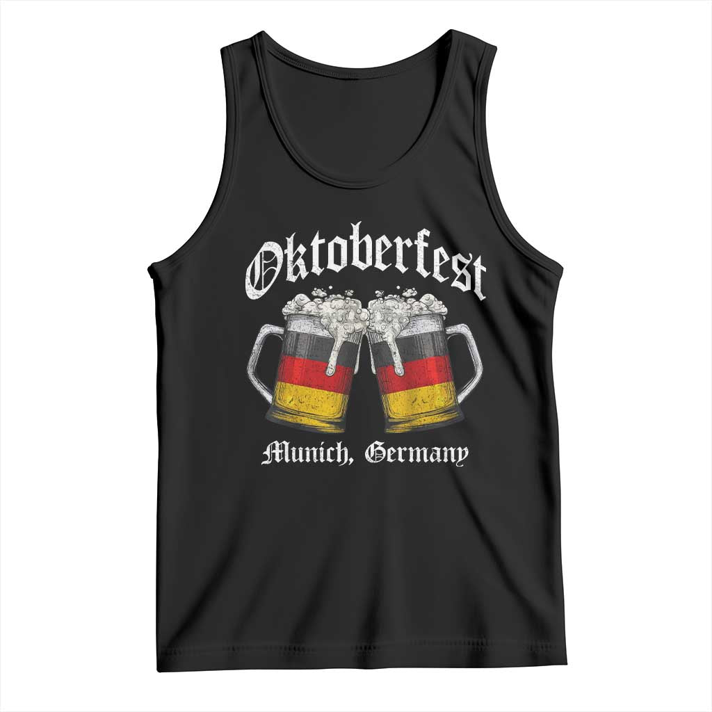 Vintage Oktoberfest Munich Tank Top Prost Beer Germany Flag Drinking - Wonder Print Shop
