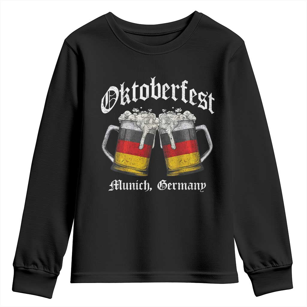 Vintage Oktoberfest Munich Youth Sweatshirt Prost Beer Germany Flag Drinking - Wonder Print Shop