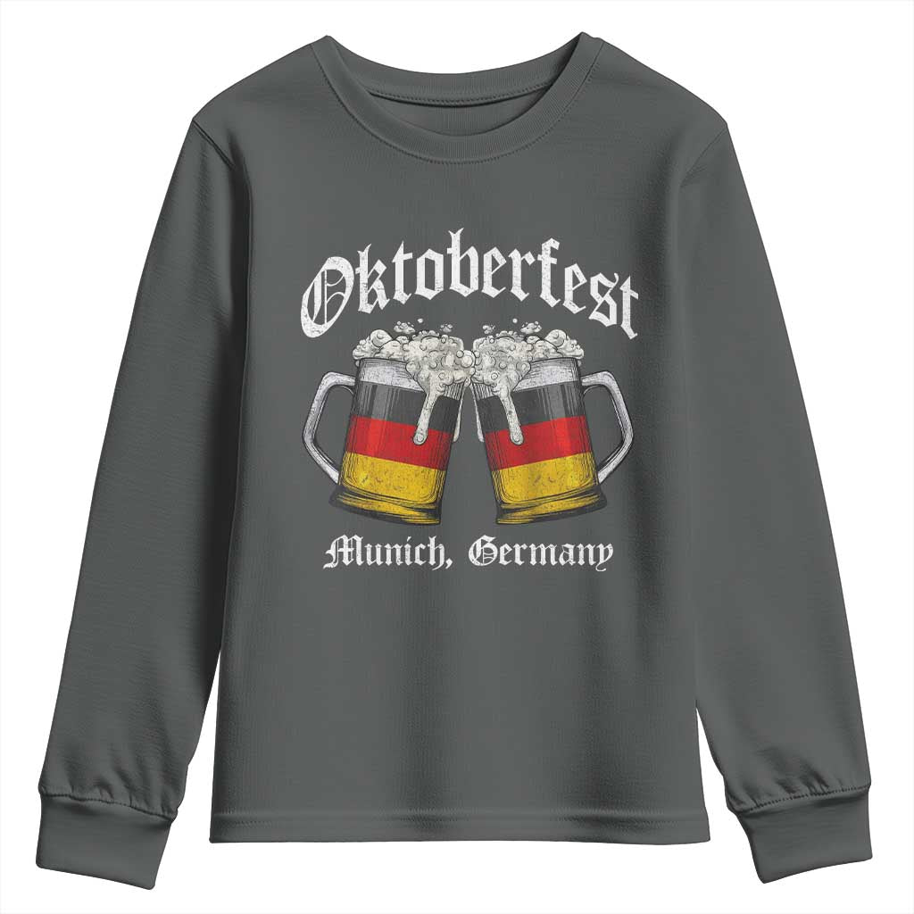 Vintage Oktoberfest Munich Youth Sweatshirt Prost Beer Germany Flag Drinking - Wonder Print Shop