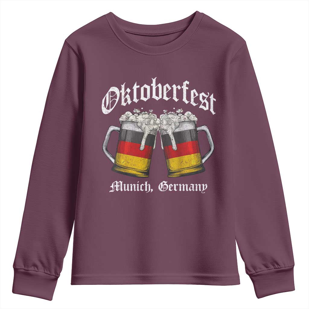 Vintage Oktoberfest Munich Youth Sweatshirt Prost Beer Germany Flag Drinking - Wonder Print Shop