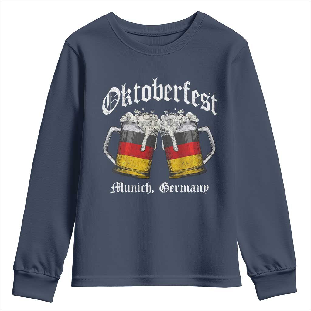 Vintage Oktoberfest Munich Youth Sweatshirt Prost Beer Germany Flag Drinking - Wonder Print Shop