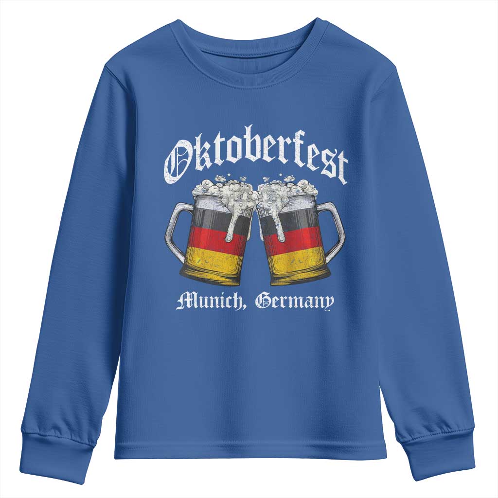 Vintage Oktoberfest Munich Youth Sweatshirt Prost Beer Germany Flag Drinking - Wonder Print Shop