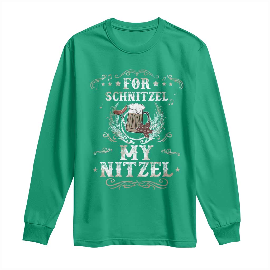 Funny Oktoberfest Long Sleeve Shirt For Schnitzel My Nitzel Octoberfest German Beer Wurst - Wonder Print Shop