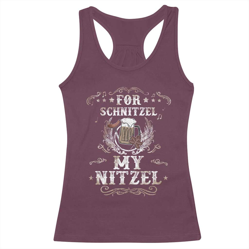 Funny Oktoberfest Racerback Tank Top For Schnitzel My Nitzel Octoberfest German Beer Wurst - Wonder Print Shop