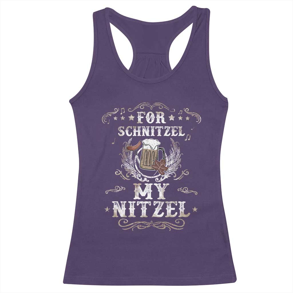 Funny Oktoberfest Racerback Tank Top For Schnitzel My Nitzel Octoberfest German Beer Wurst - Wonder Print Shop