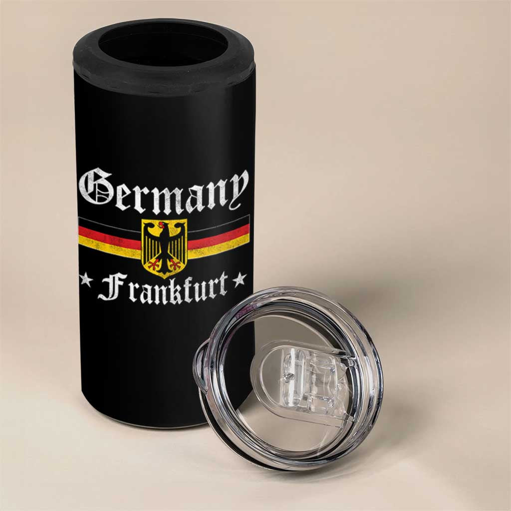 Germany Frankfurt 4 in 1 Can Cooler Tumbler Retro Vintage German Flag Tourist Souvenir Gift - Wonder Print Shop