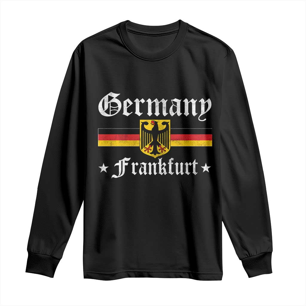 Germany Frankfurt Long Sleeve Shirt Retro Vintage German Flag Tourist Souvenir Gift - Wonder Print Shop