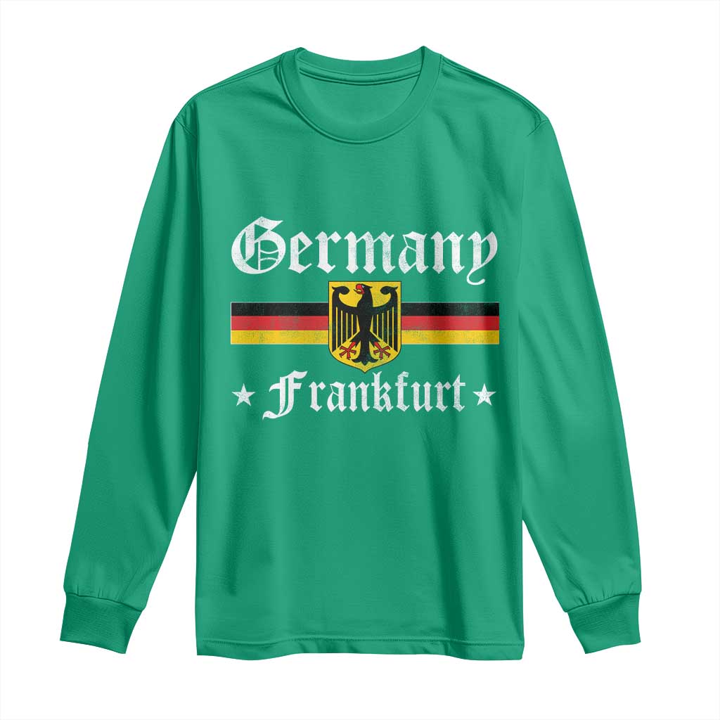 Germany Frankfurt Long Sleeve Shirt Retro Vintage German Flag Tourist Souvenir Gift - Wonder Print Shop