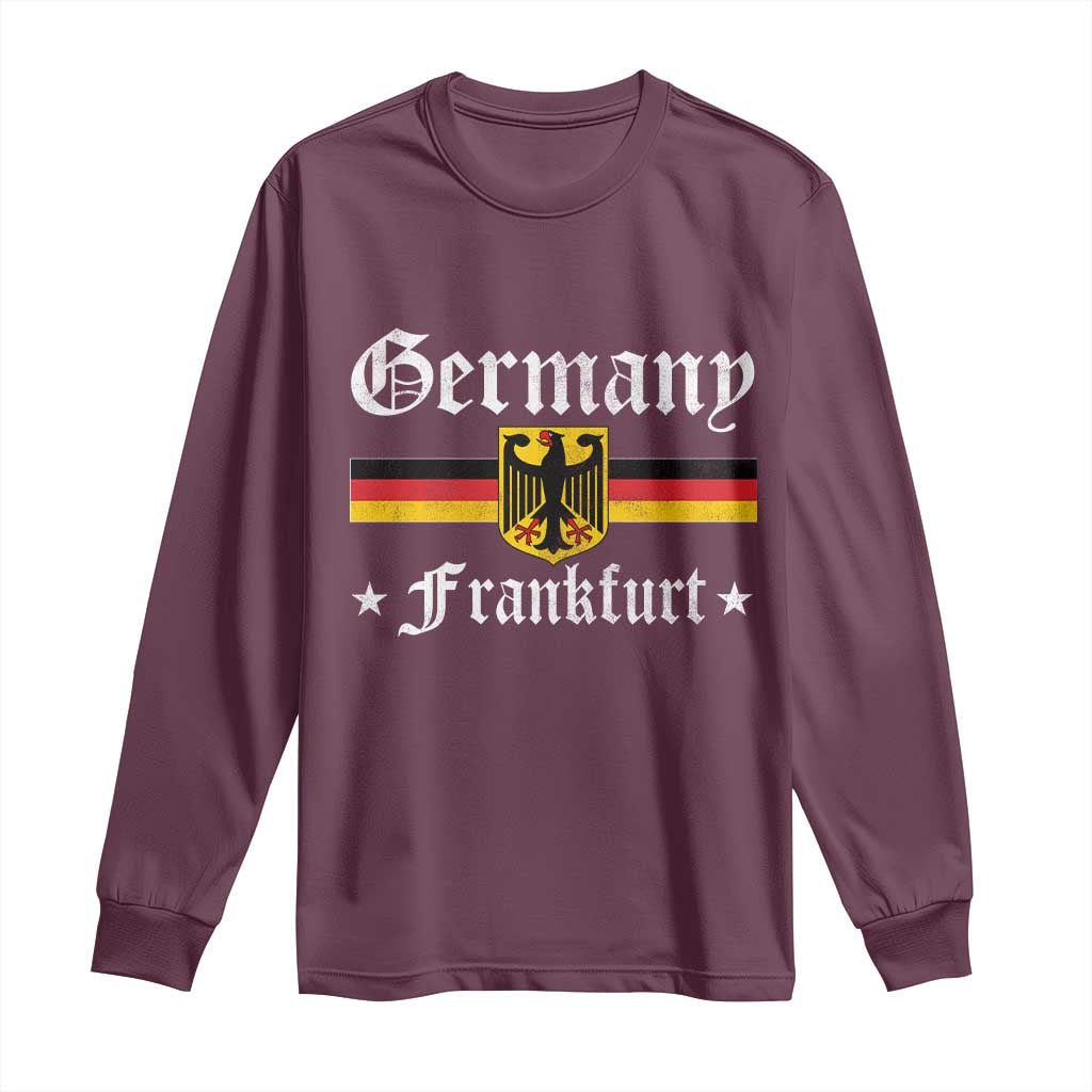 Germany Frankfurt Long Sleeve Shirt Retro Vintage German Flag Tourist Souvenir Gift - Wonder Print Shop