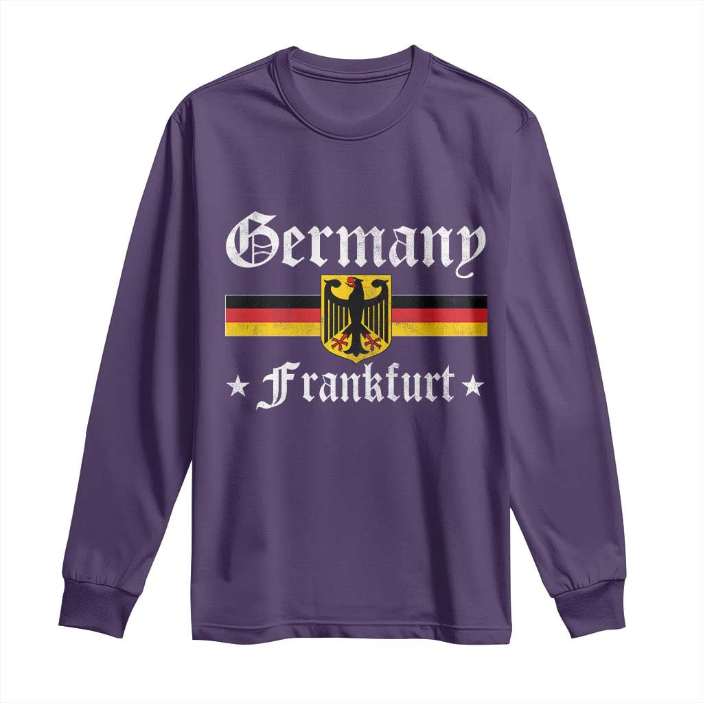Germany Frankfurt Long Sleeve Shirt Retro Vintage German Flag Tourist Souvenir Gift - Wonder Print Shop