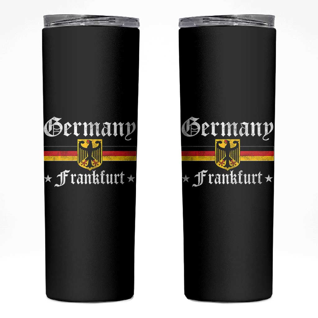 Germany Frankfurt Skinny Tumbler Retro Vintage German Flag Tourist Souvenir Gift - Wonder Print Shop