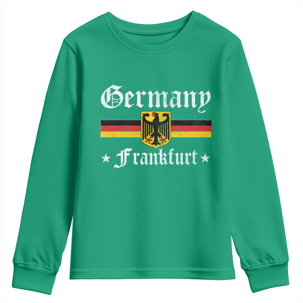 Germany Frankfurt Youth Sweatshirt Retro Vintage German Flag Tourist Souvenir Gift - Wonder Print Shop