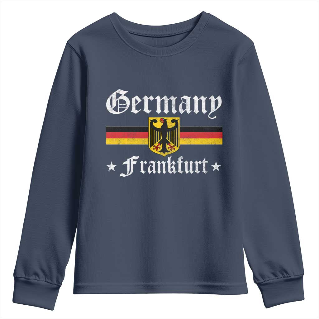 Germany Frankfurt Youth Sweatshirt Retro Vintage German Flag Tourist Souvenir Gift - Wonder Print Shop