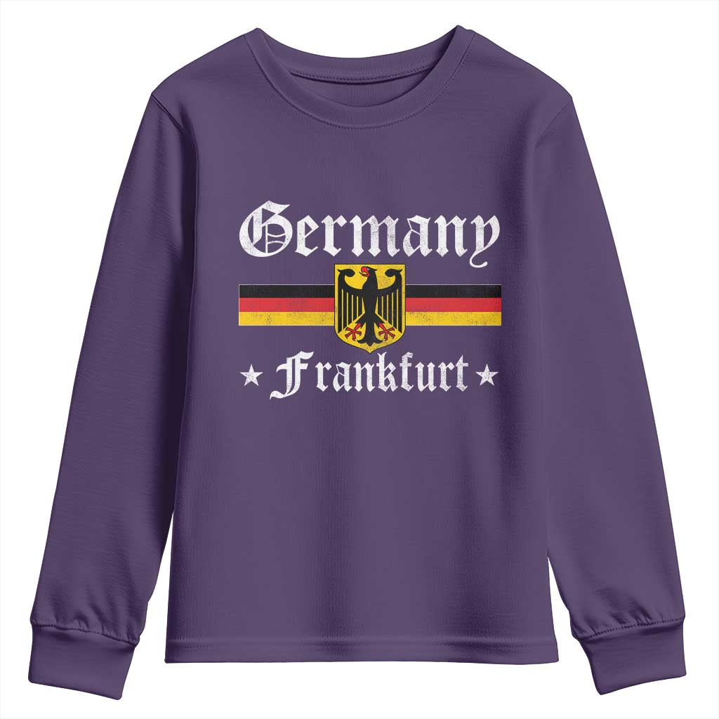 Germany Frankfurt Youth Sweatshirt Retro Vintage German Flag Tourist Souvenir Gift - Wonder Print Shop