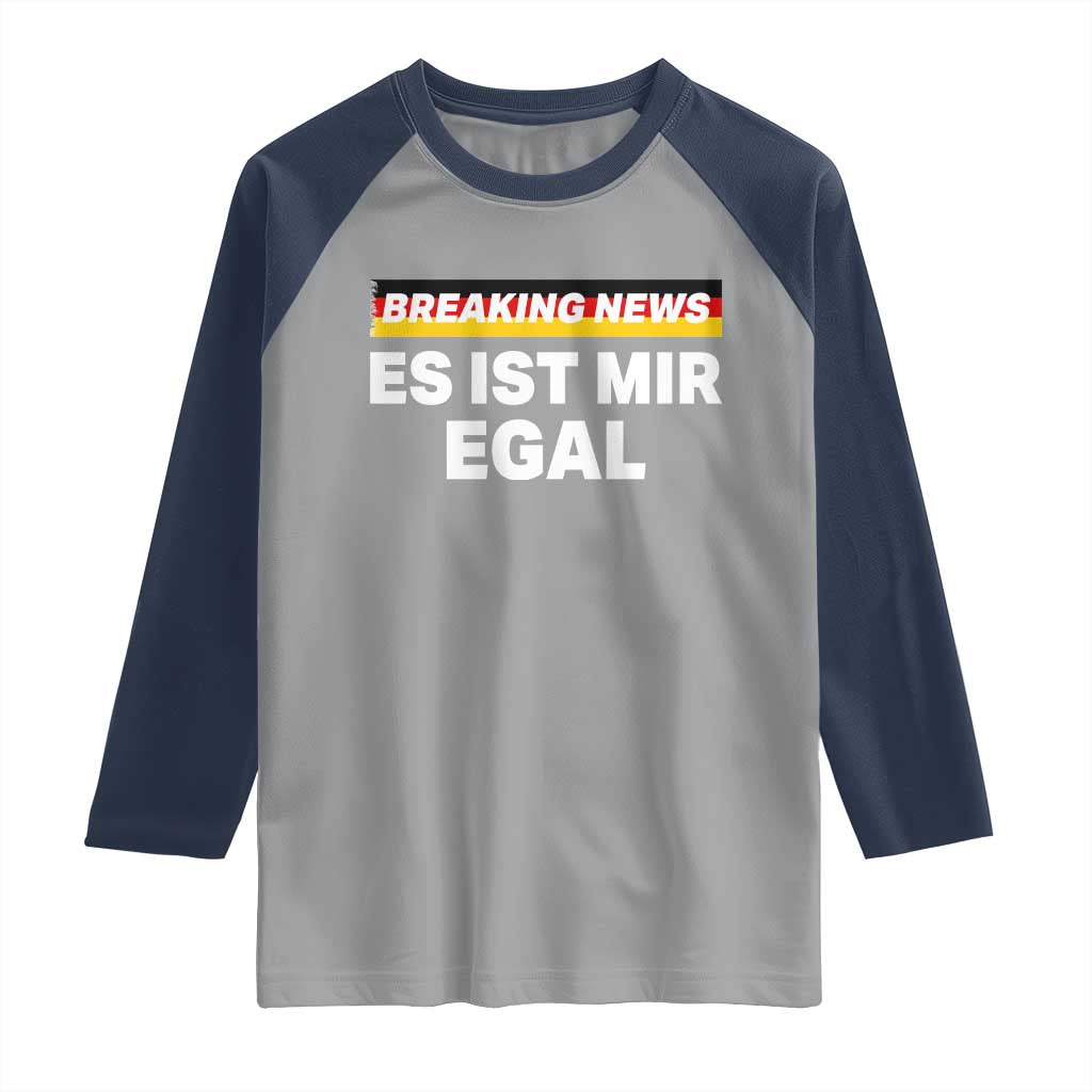 Funny German Saying Raglan Shirt Sarcastic Humor Meme Es Ist Mir Egal Germany Flag - Wonder Print Shop