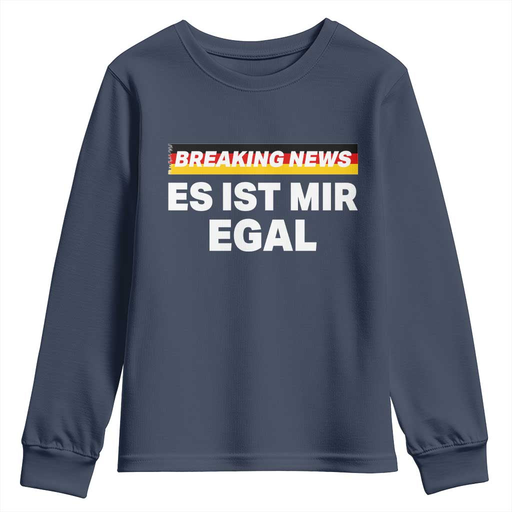 Funny German Saying Youth Sweatshirt Sarcastic Humor Meme Es Ist Mir Egal Germany Flag - Wonder Print Shop
