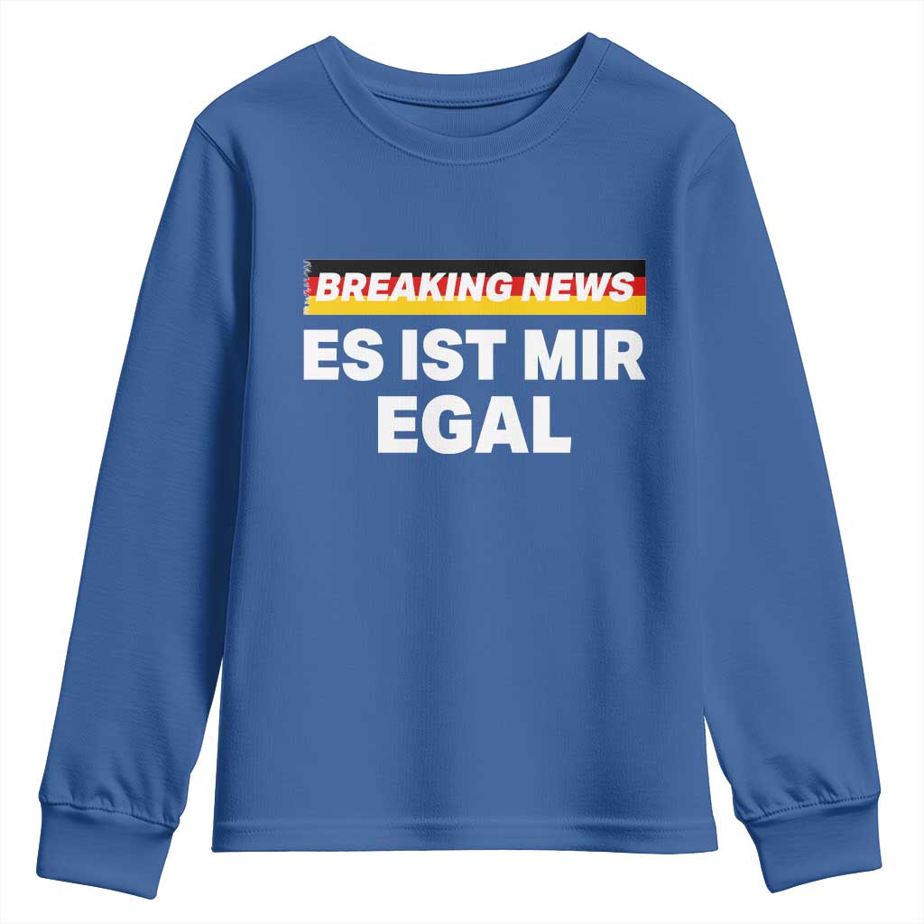 Funny German Saying Youth Sweatshirt Sarcastic Humor Meme Es Ist Mir Egal Germany Flag - Wonder Print Shop
