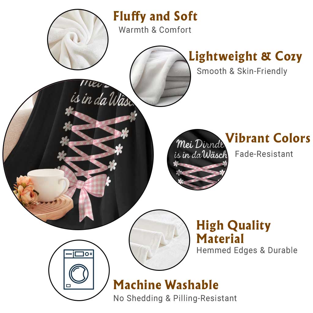 Oktoberfest Dirndl Costume Throw Blanket Funny German Bavarian Octoberfest Festival - Wonder Print Shop