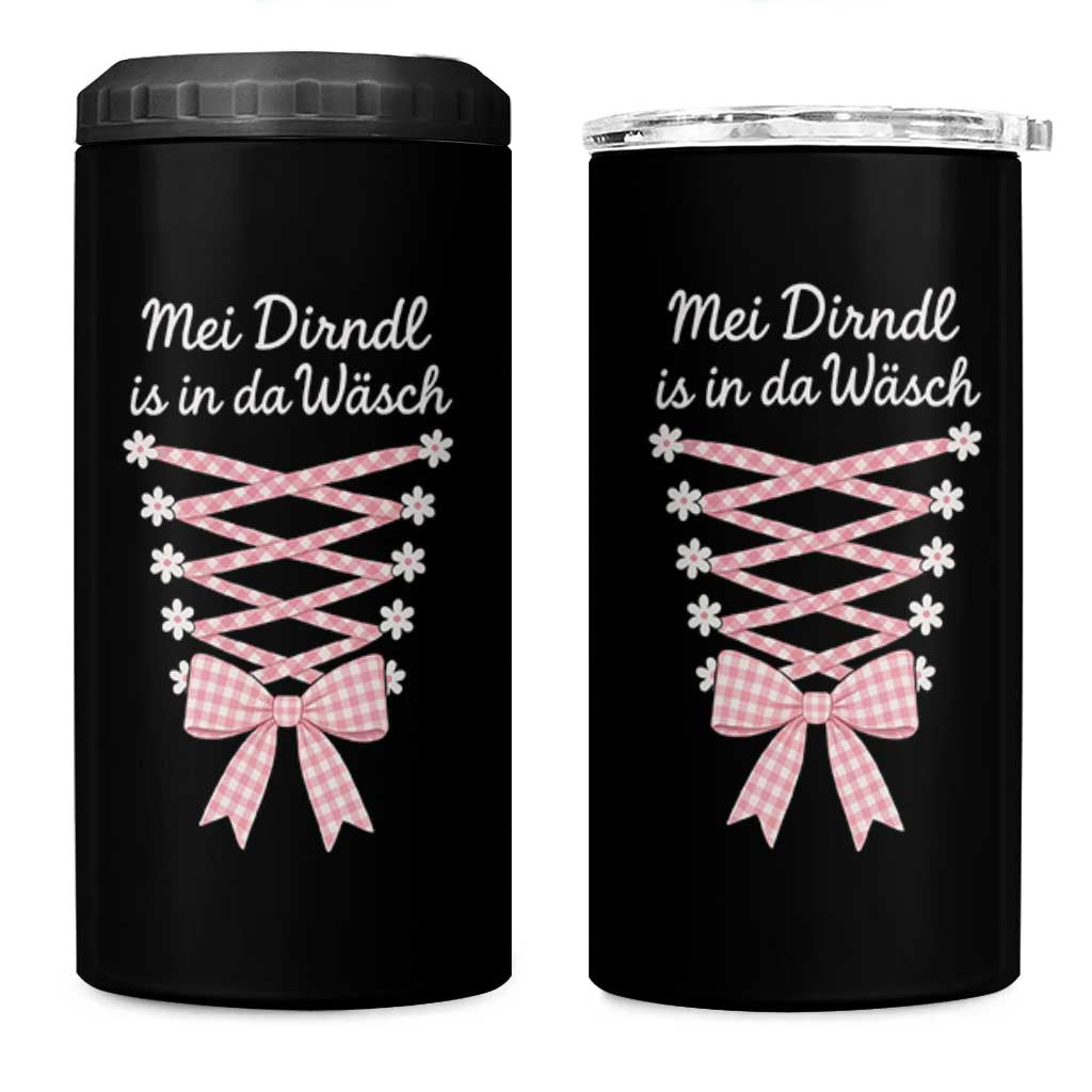 Oktoberfest Dirndl Costume 4 in 1 Can Cooler Tumbler Funny German Bavarian Octoberfest Festival - Wonder Print Shop