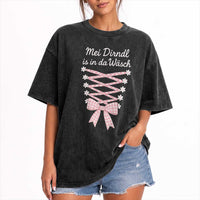 Oktoberfest Dirndl Costume Washed Cotton T-Shirt Funny German Bavarian Octoberfest Festival