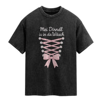 Oktoberfest Dirndl Costume Washed Cotton T-Shirt Funny German Bavarian Octoberfest Festival