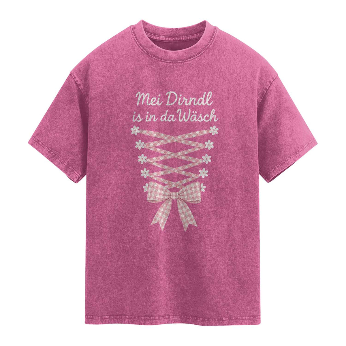 Oktoberfest Dirndl Costume Washed Cotton T-Shirt Funny German Bavarian Octoberfest Festival