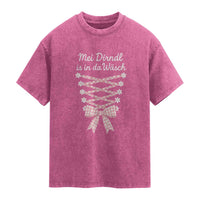 Oktoberfest Dirndl Costume Washed Cotton T-Shirt Funny German Bavarian Octoberfest Festival