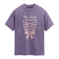 Oktoberfest Dirndl Costume Washed Cotton T-Shirt Funny German Bavarian Octoberfest Festival