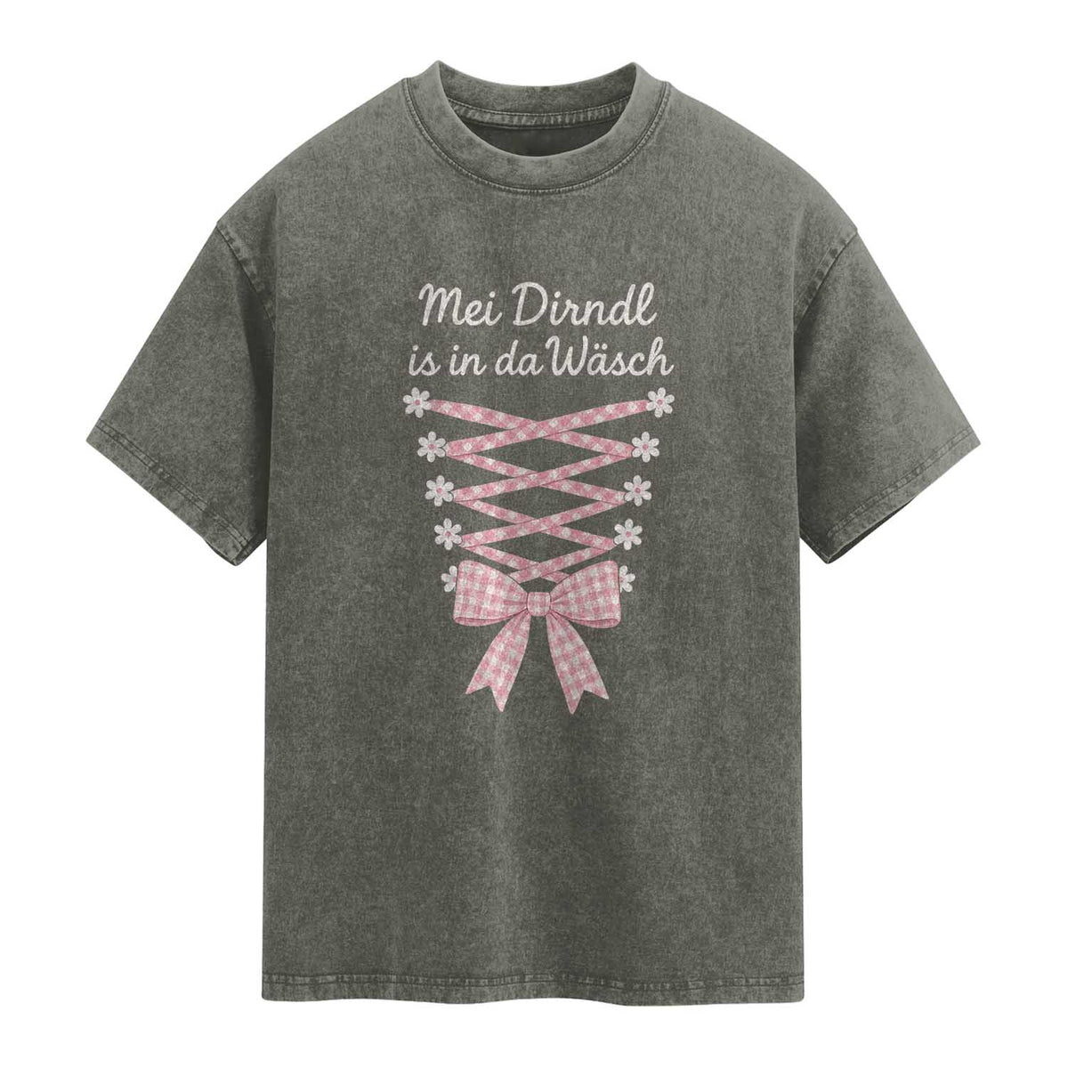 Oktoberfest Dirndl Costume Washed Cotton T-Shirt Funny German Bavarian Octoberfest Festival