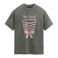 Oktoberfest Dirndl Costume Washed Cotton T-Shirt Funny German Bavarian Octoberfest Festival