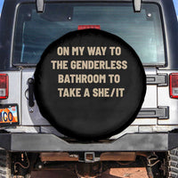 On My Way To The Genderless Bathroom To Take a She/It Spare Tire Cover