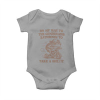 On My Way To The Genderless Bathroom To Take a She/It Baby Onesie Funny Frog Graphic