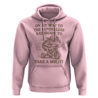 On My Way To The Genderless Bathroom To Take a She/It Hoodie Funny Frog Graphic