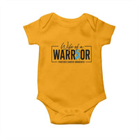Wife Of A Warrior Prostate Cancer Awareness Baby Onesie Blue Ribbon Graphic