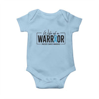 Wife Of A Warrior Prostate Cancer Awareness Baby Onesie Blue Ribbon Graphic