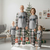 Wife Of A Warrior Prostate Cancer Awareness Plaid Pajama Set Blue Ribbon Graphic