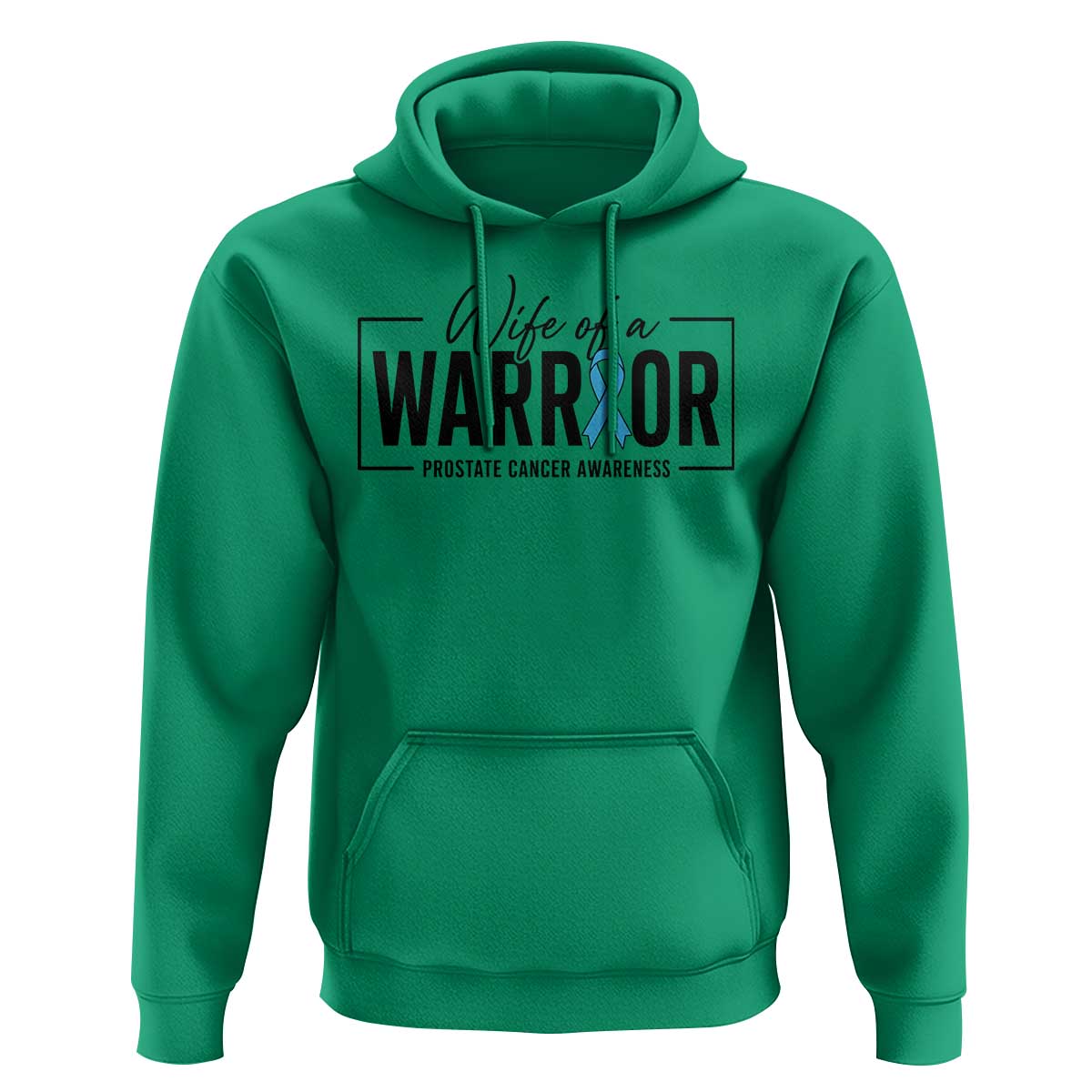 Wife Of A Warrior Prostate Cancer Awareness Hoodie Blue Ribbon Graphic