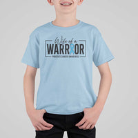 Wife Of A Warrior Prostate Cancer Awareness T Shirt For Kid Blue Ribbon Graphic